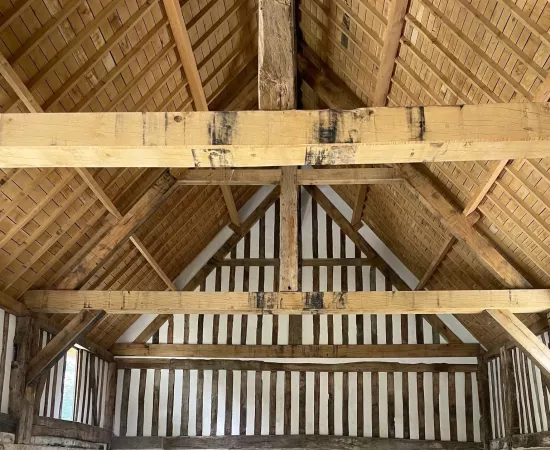 Entre colombage en brique de chanvre pour un Logis-grange